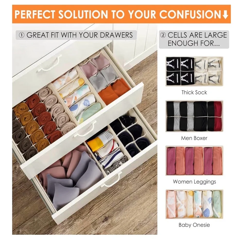 Elegant Beige Drawer Organizer Set (A210)